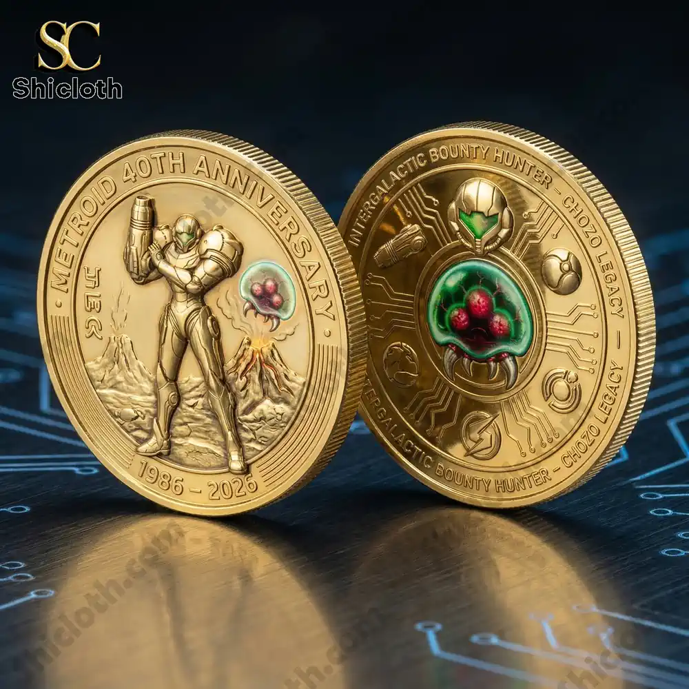 Alternative view of Metroid 40th Anniversary Galactic Bounty Hunter Collector Coin
