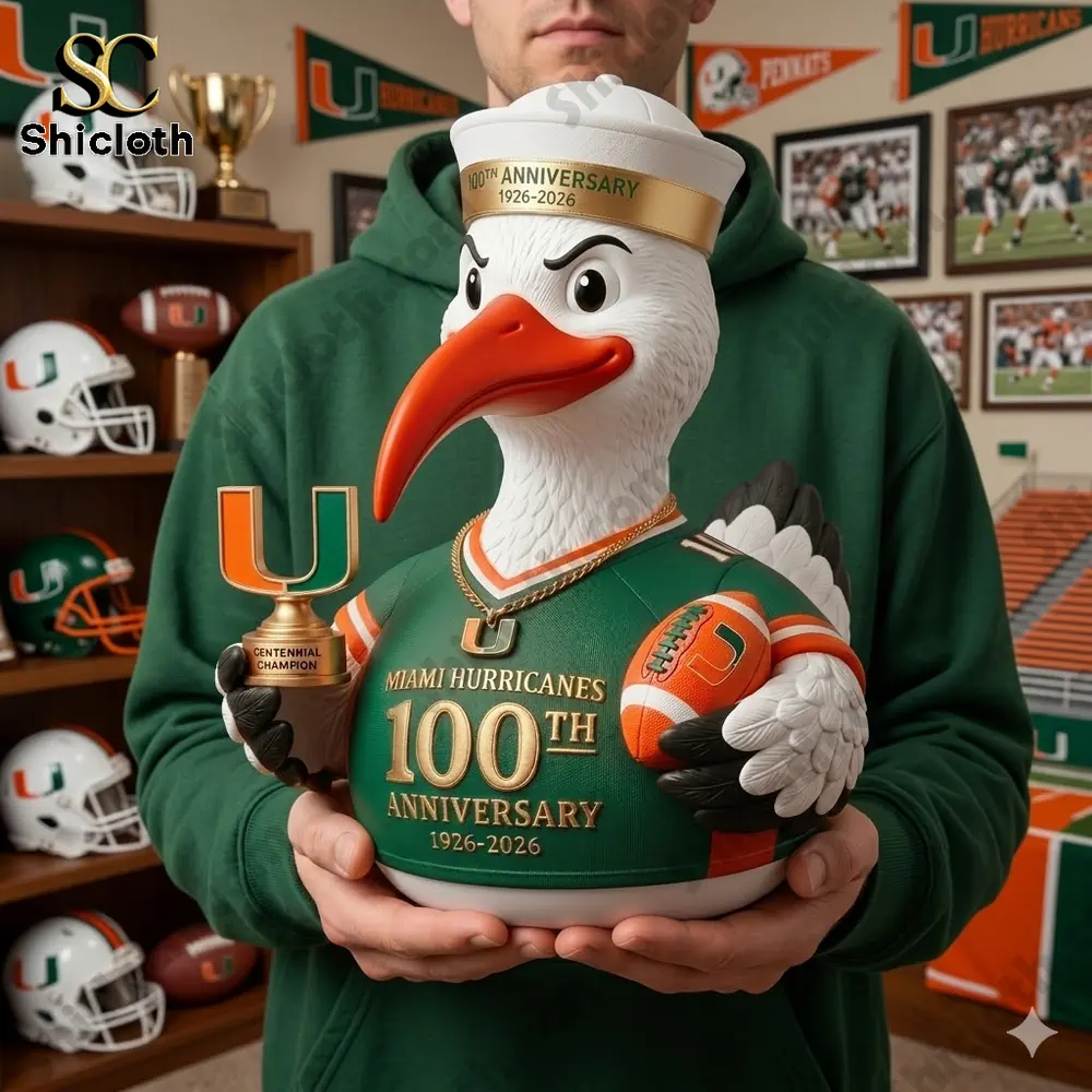 Miami Hurricanes Sebastian the Ibis 100th Anniversary Resin Duck