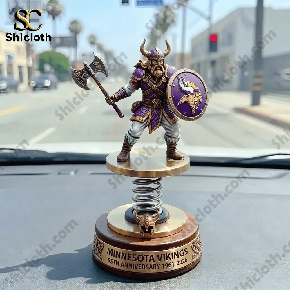 Minnesota Vikings warrior spring bobblehead car dashboard decor by Shicloth!