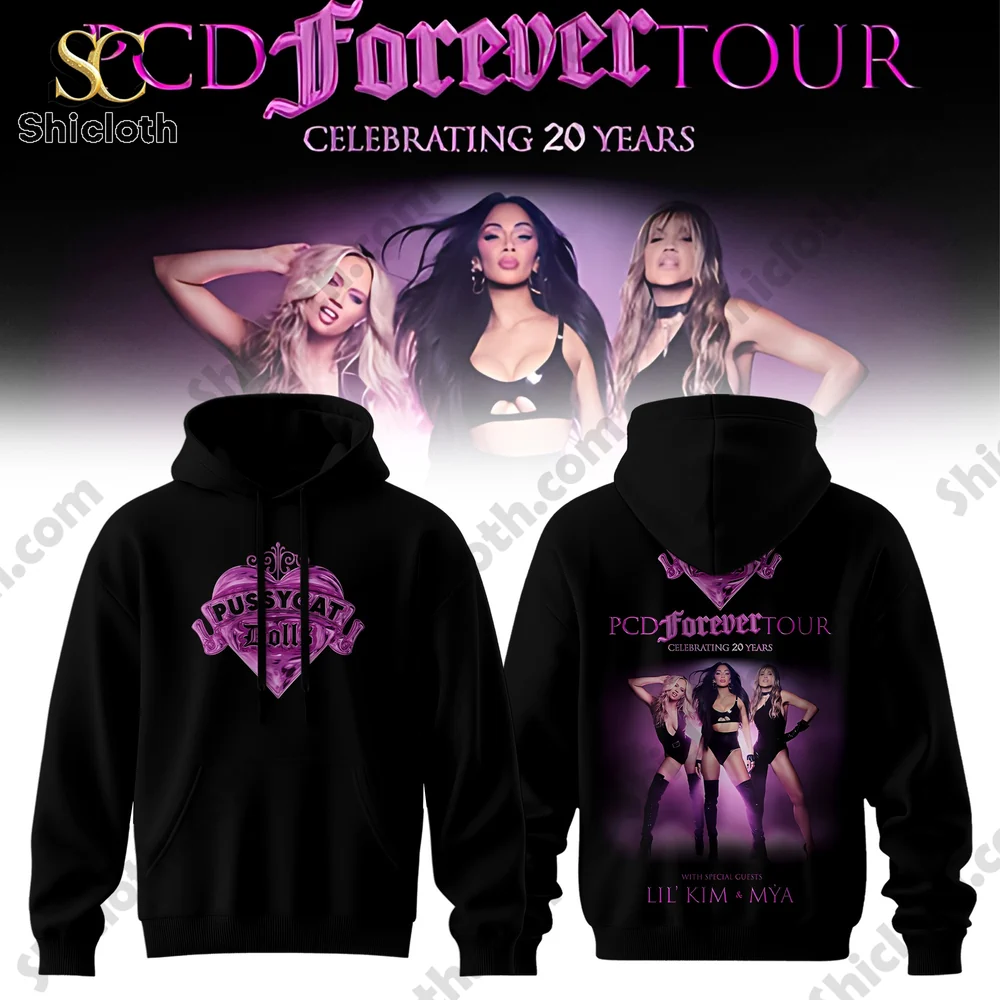 Front and back design of Shicloth PCD Forever Tour fan hoodie!