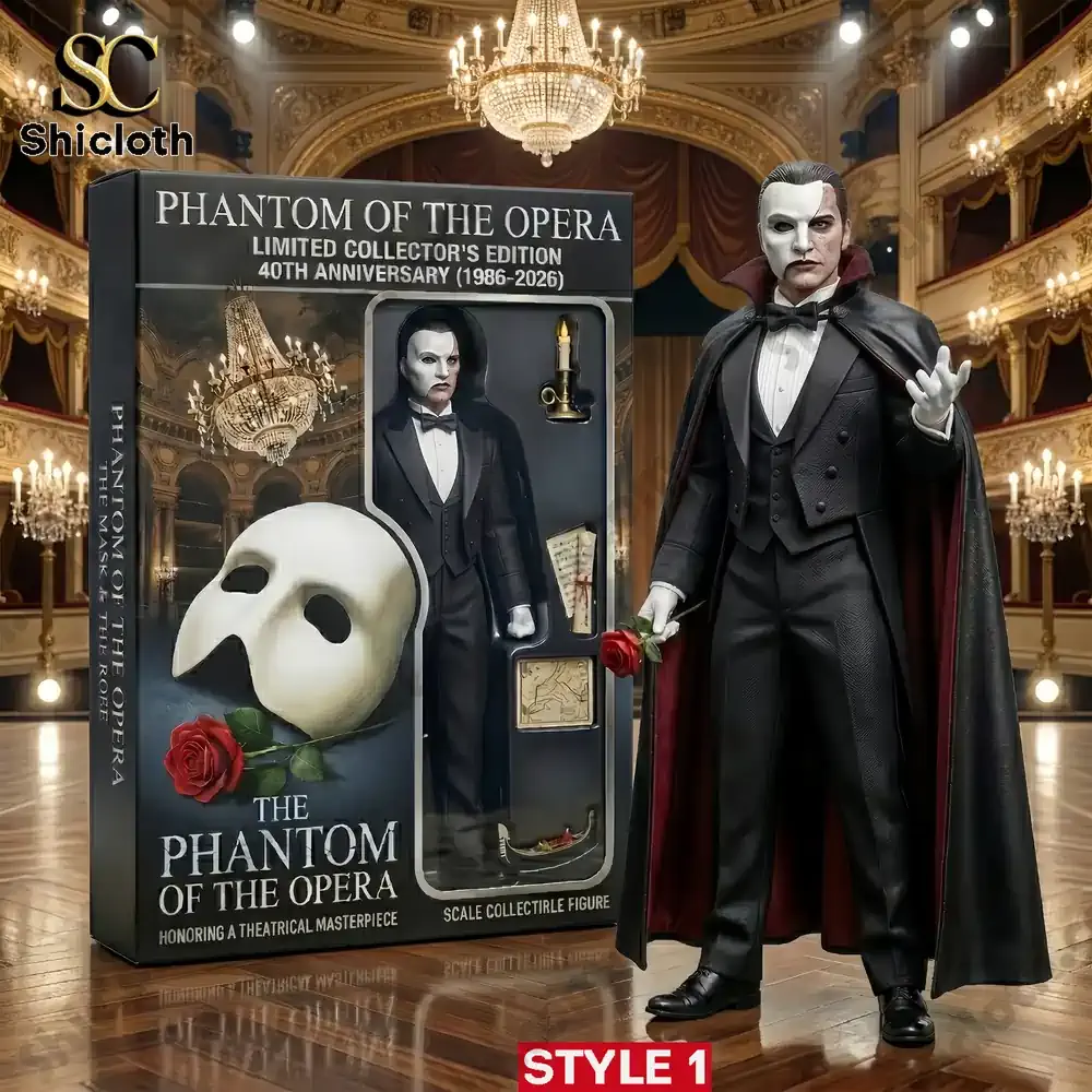 AC/DC 53rd Anniversary Commemorative Figure 45 Phantom of the Opera collectible figure with mask and rose in luxury box!