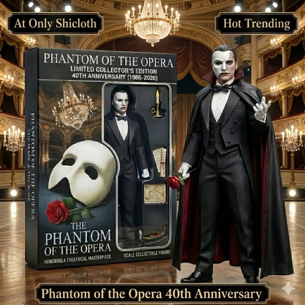 Phantom of the Opera anniversary figure with promotional Shicloth branding!