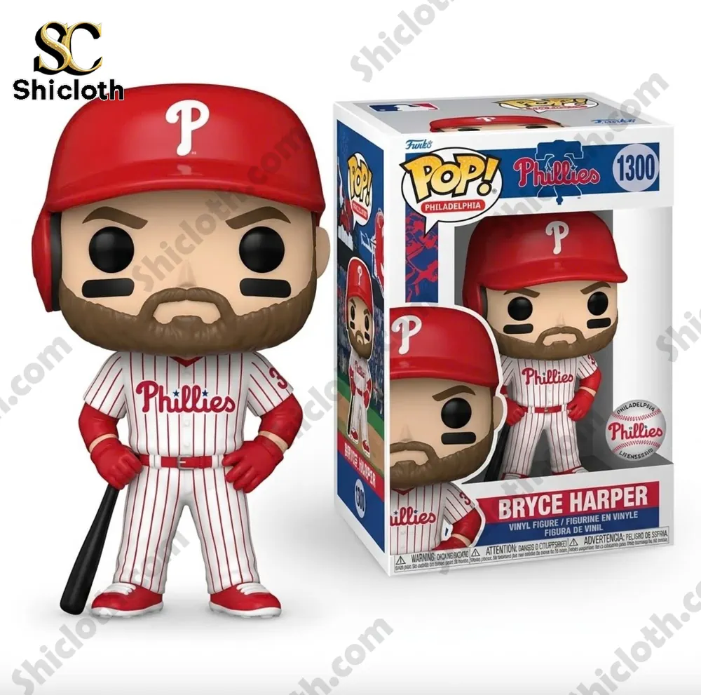 Philadelphia Phillies Bryce Harper Funko Pop Vinyl Figure 3 Bryce Harper Phillies vinyl figure with collectible box studio product view by Shicloth!