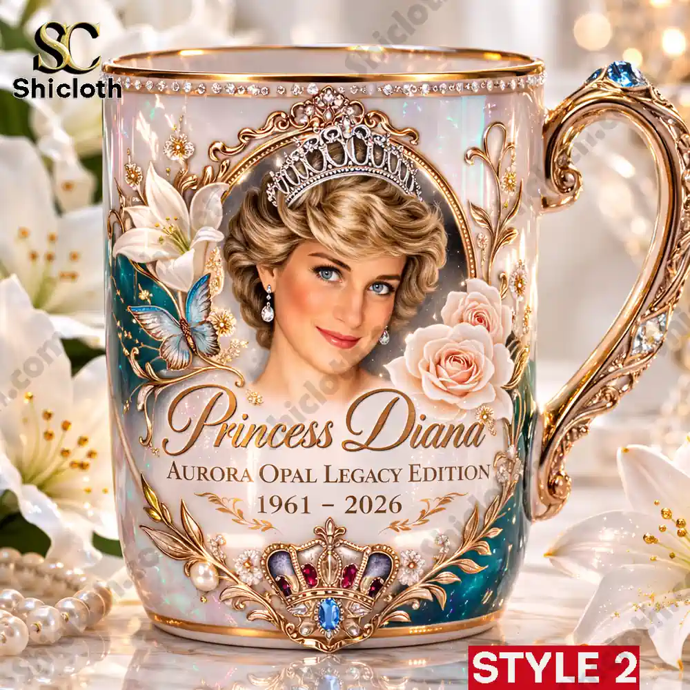 Princess Diana Imperial Rose Legacy Mug 3 Princess Diana Aurora Opal Legacy mug with ornate floral royal design!