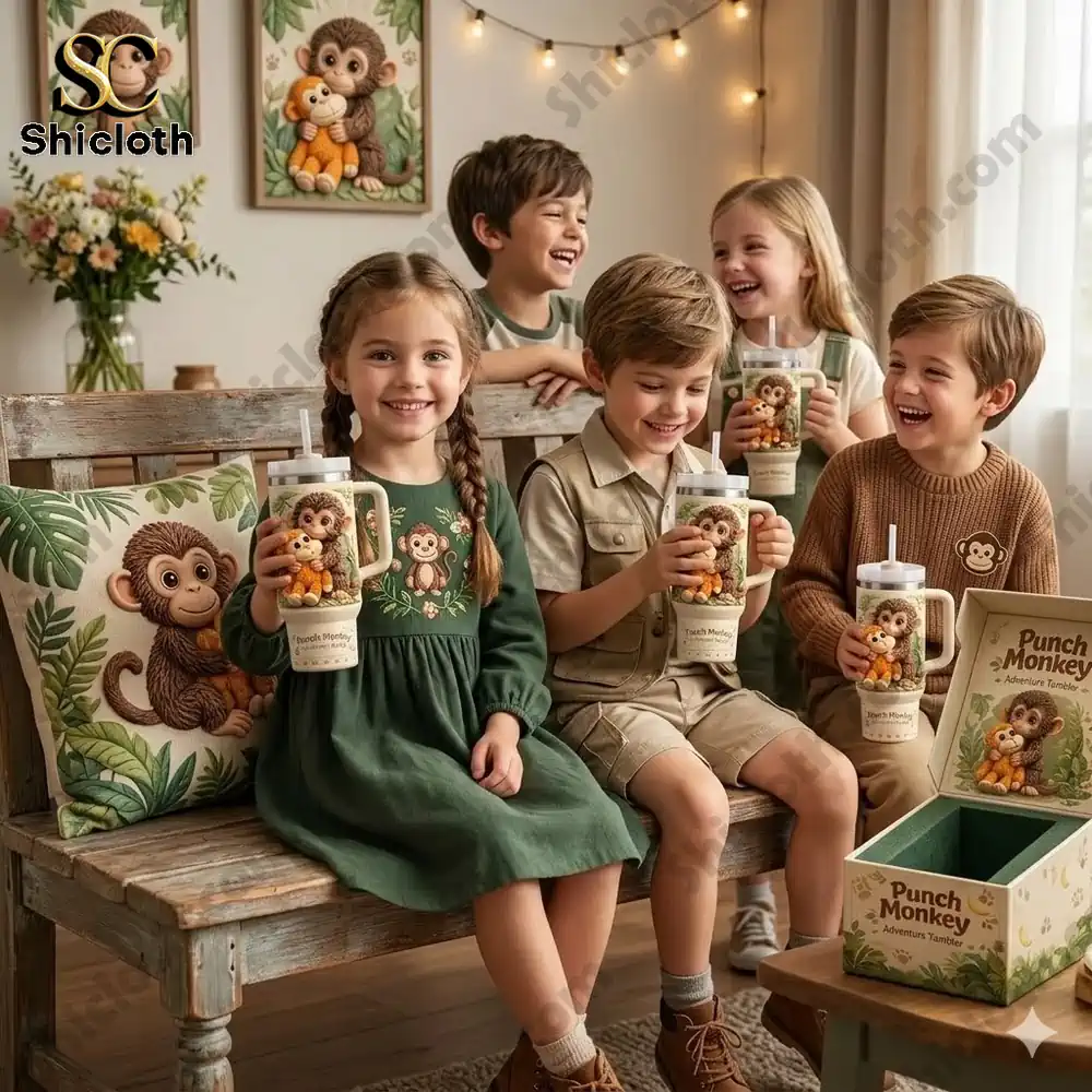 Punch Monkey 3D Relief Car Tumbler