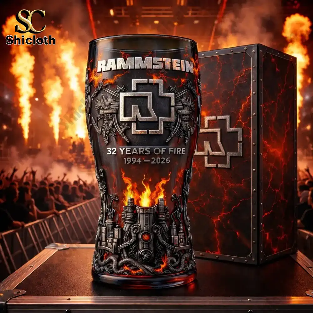 Alternative view of Rammstein 1994?2026 32 Years of Fire Anniversary Pint Glass