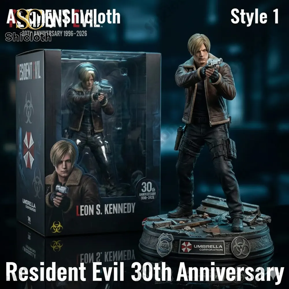 Leon S Kennedy resident evil anniversary figure with display box by shicloth!
