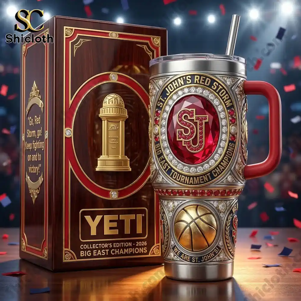 Alternative view of St. John's Red Big East Tournament Champions 2026 40oz Tumbler With Handle