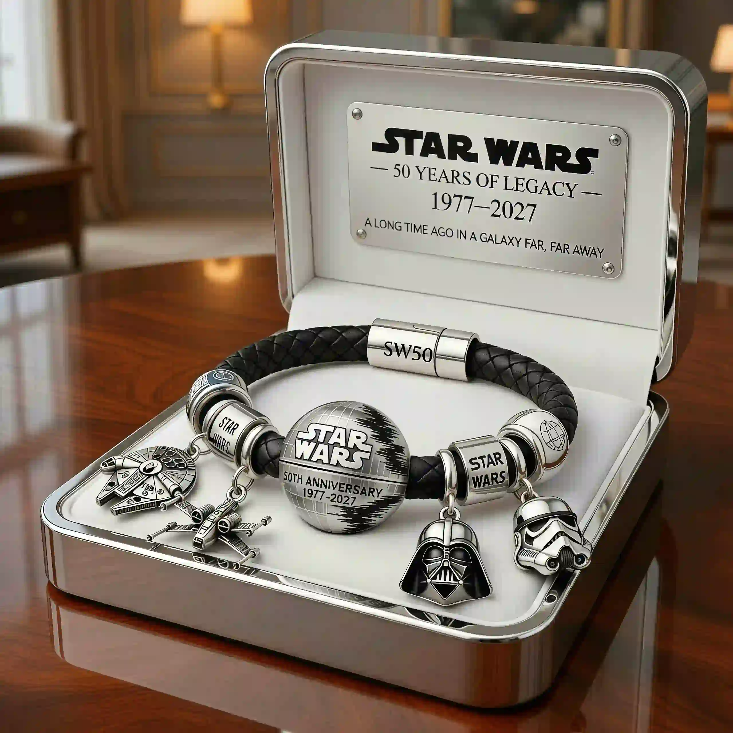 Star Wars anniversary bracelet with character charms in display box!