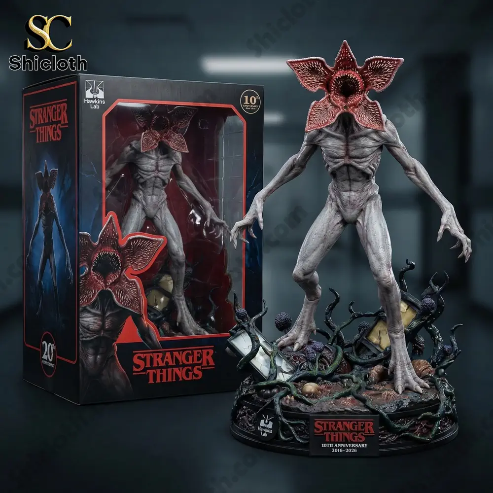 Demogorgon statue Stranger Things 10th anniversary collector figure with display box from Shicloth.