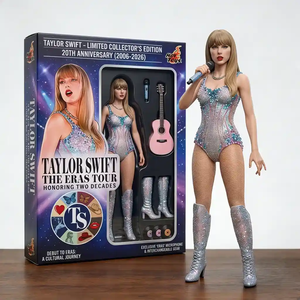 Taylor Swift figure with box on clean white background!