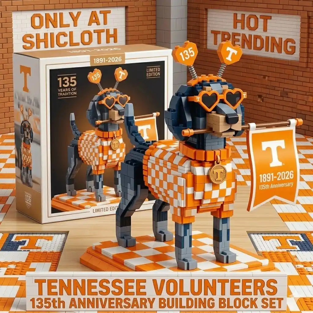 Block dog model with Tennessee Volunteers colors and display box