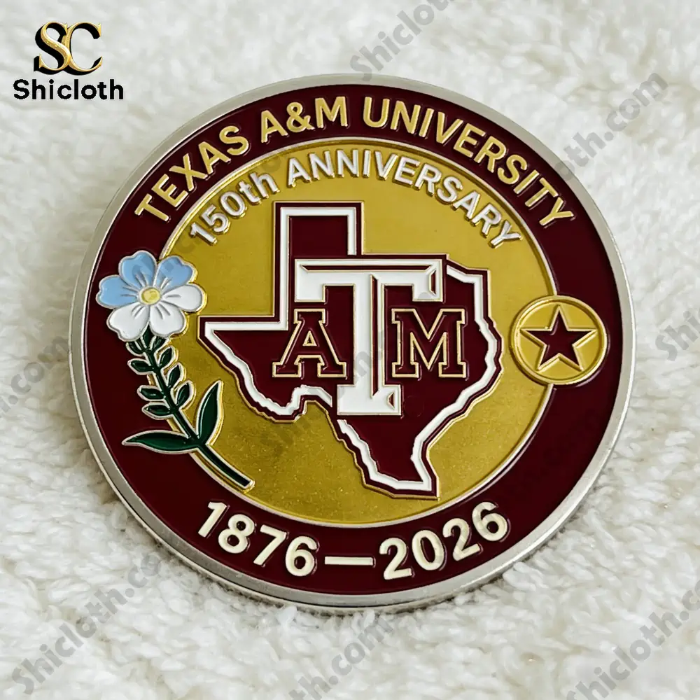 Texas AM University Anniversary Coin Shicloth Detailed Front Design!