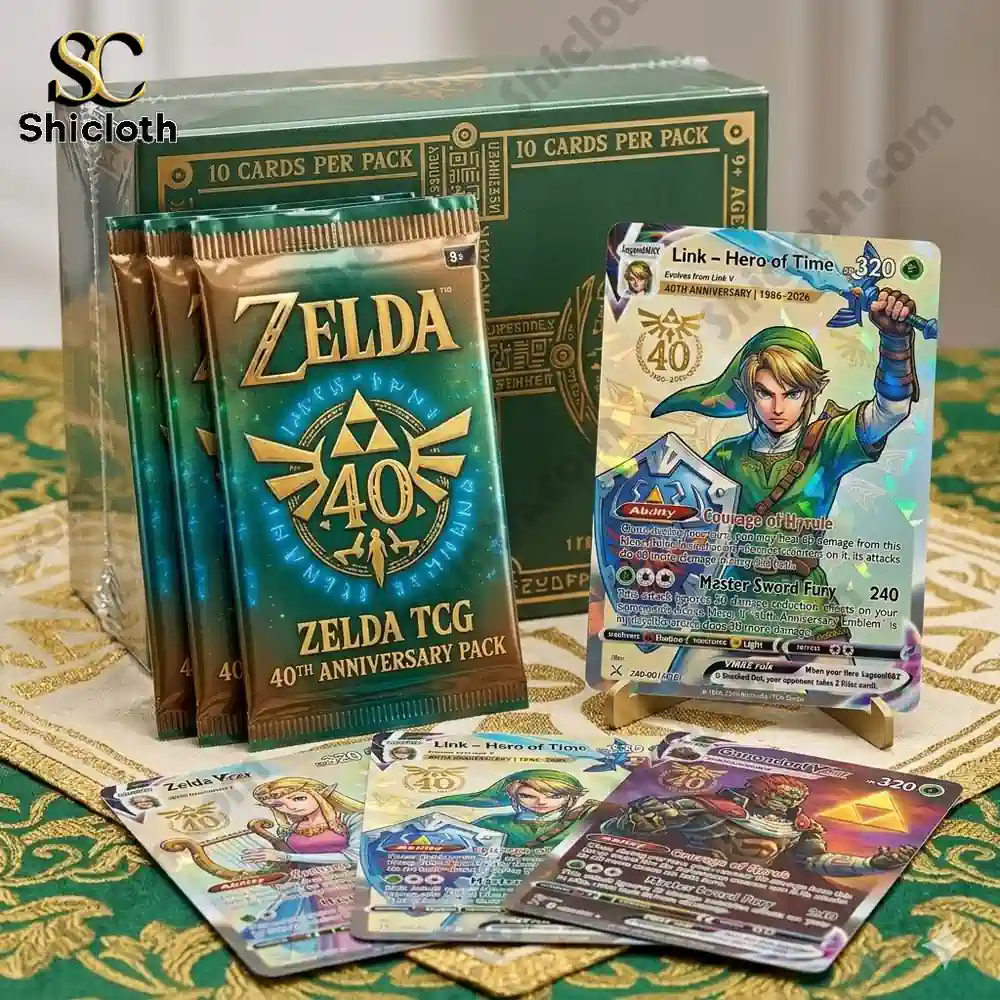 Zelda 40th Anniversary trading card packs and display box from ShiclothV shop!