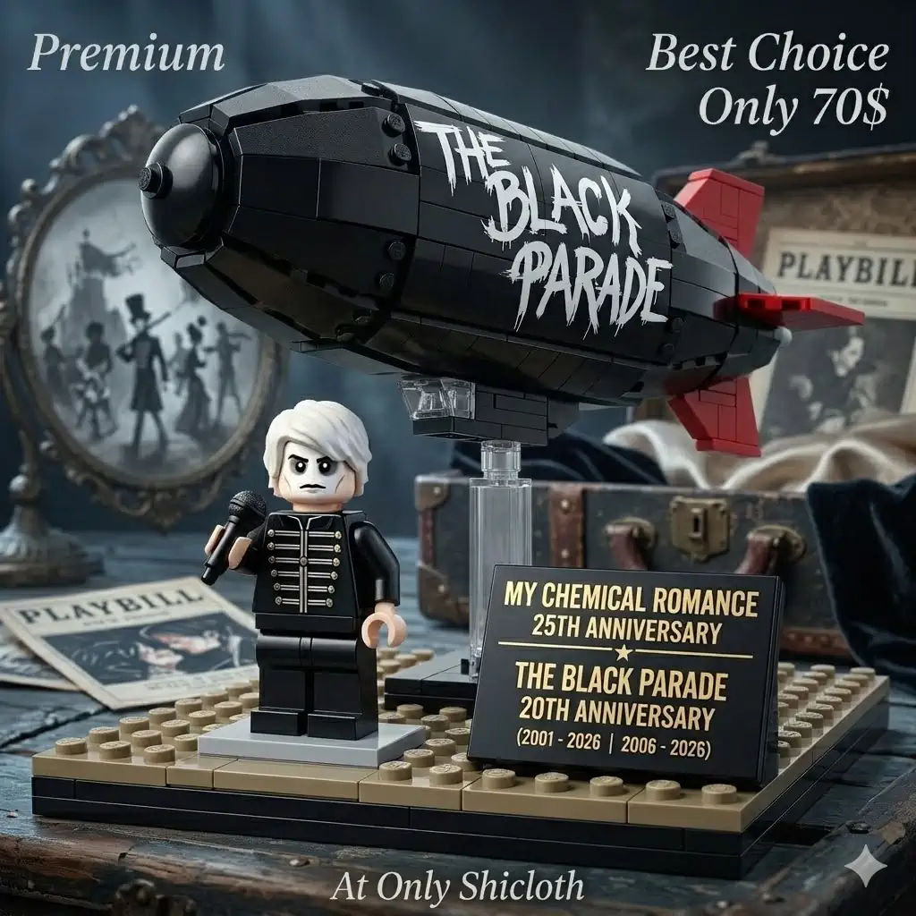 Black parade blimp brick set with singer figure in premium display setting!