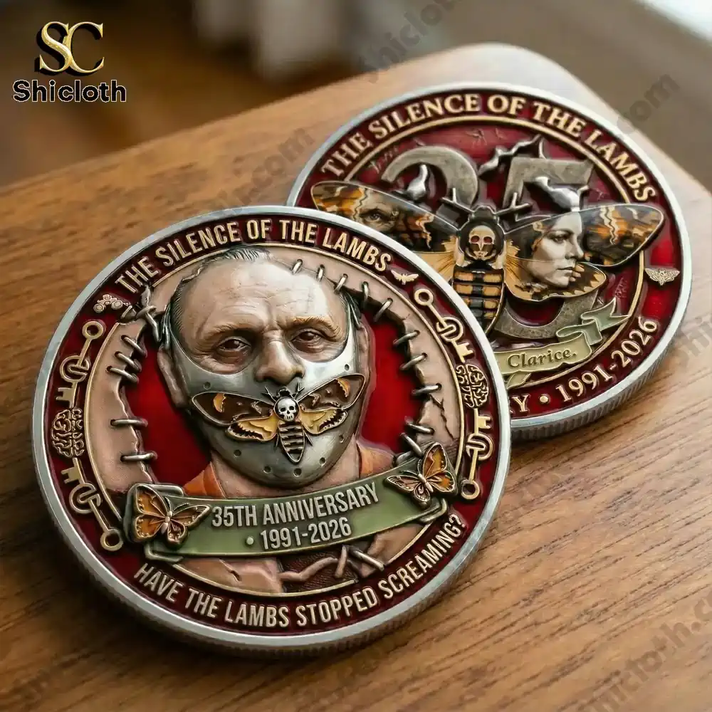 Hannibal Lecter coin front with mask and moth design!