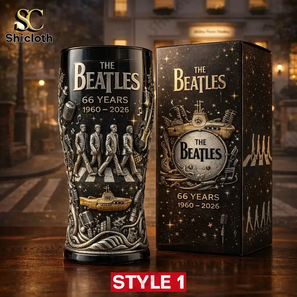 Alternative view of Timeless Music 1960-2026 66th Anniversary 3D Relief Pint Glass