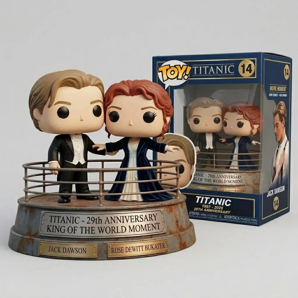Titanic couple figures with display box and detailed packaging