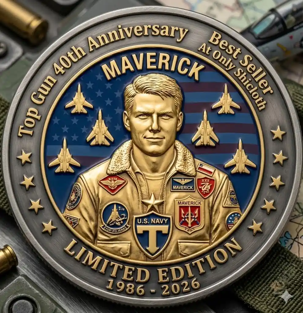 Silver and gold Maverick coin best seller design!