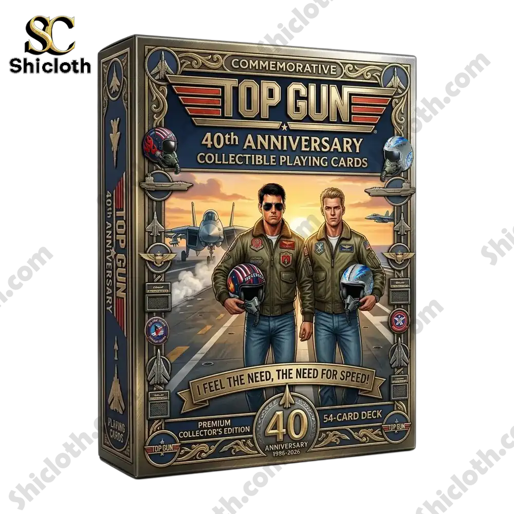 Top Gun 40th Anniversary Commemorative Edition Playing Cards 3 Top Gun anniversary playing cards box with pilots and jets artwork