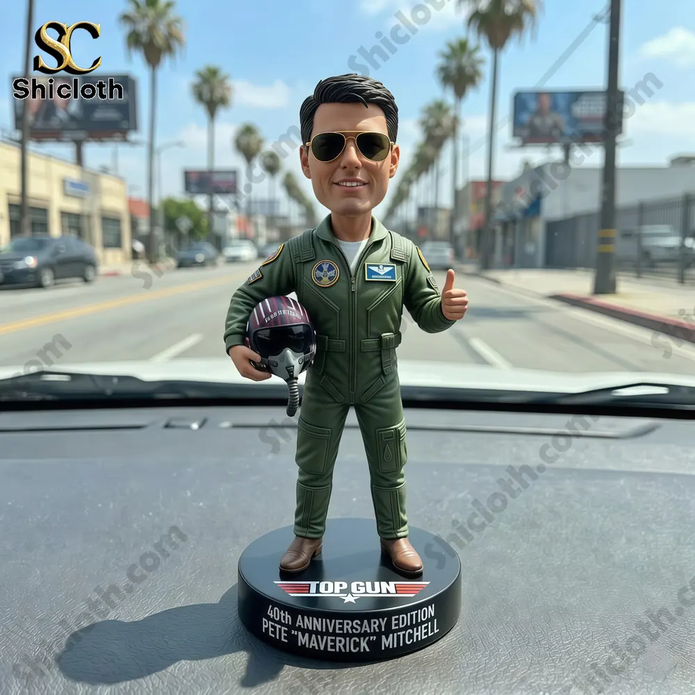Top Gun Maverick Mitchell pilot collectible figure standing on car dashboard!