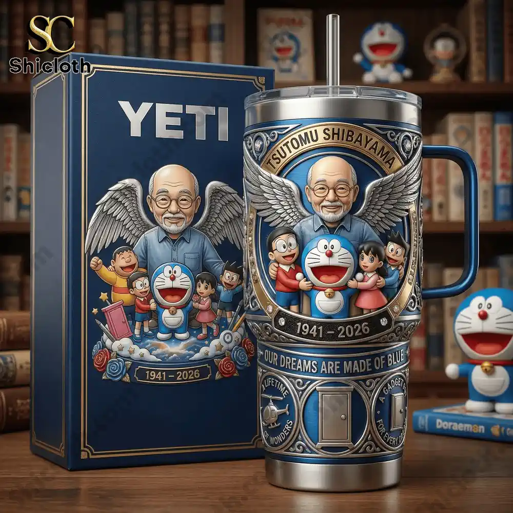 Alternative view of Tsutomu Shibayama Doraemon 40oz Tumbler With Handle