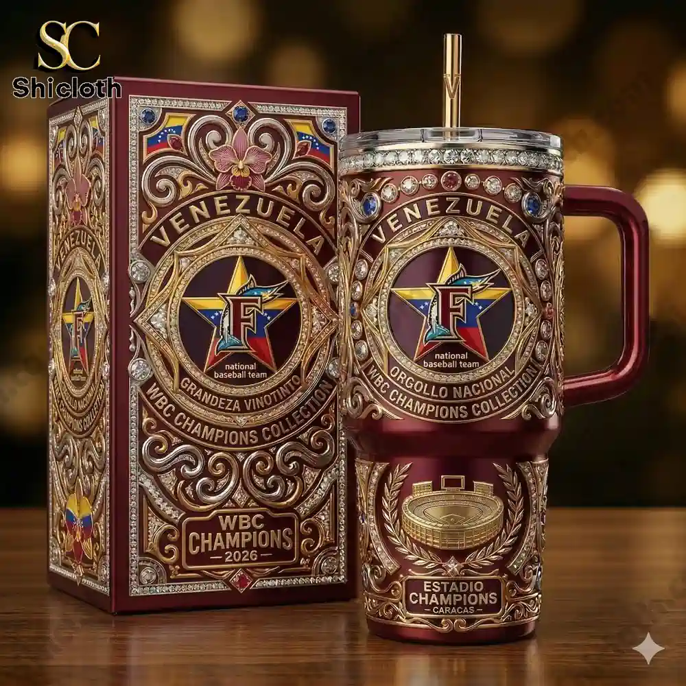 Luxury Venezuela baseball themed tumbler with ornate design!