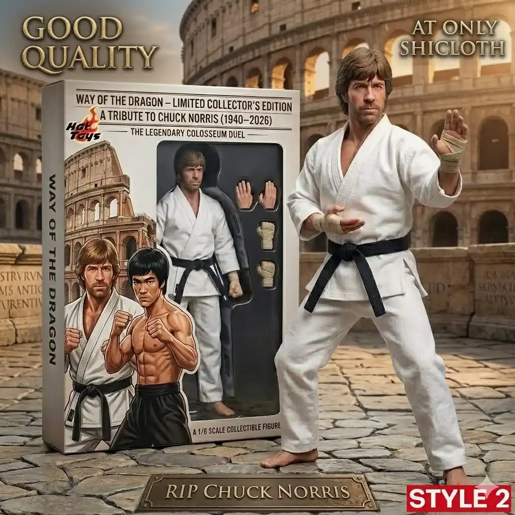 AC/DC 53rd Anniversary Commemorative Figure 89 Karate fighter collectible figure in white uniform with colosseum background!