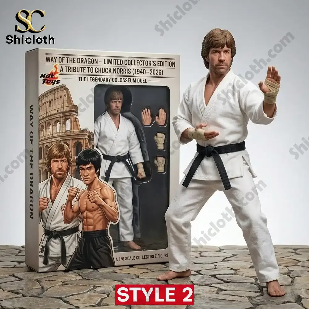 Karate collectible figure with box set in clean studio background!