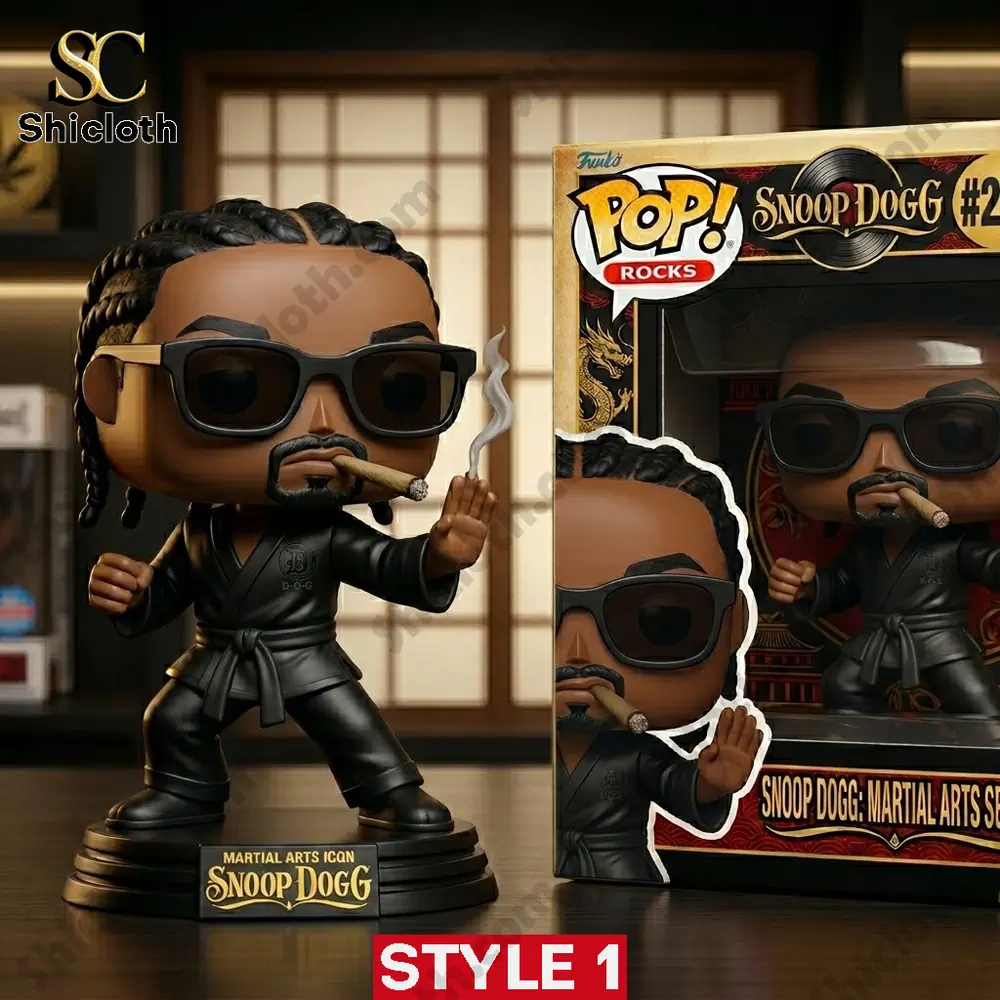 Snoop Dogg martial arts style figure with cigar in black outfit display!