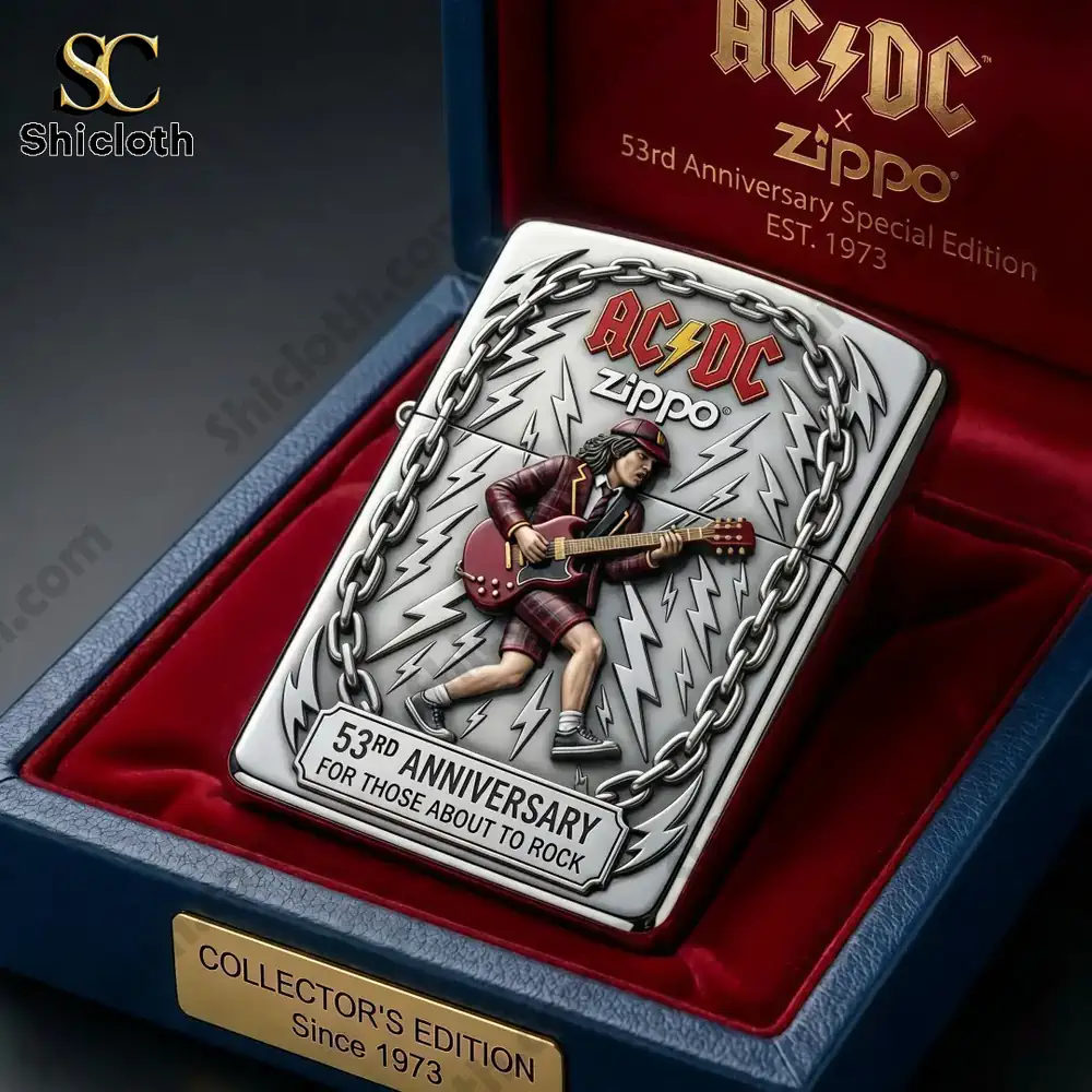 Alternative view of ACDC 53rd Anniversary 3D Zippo Lighter