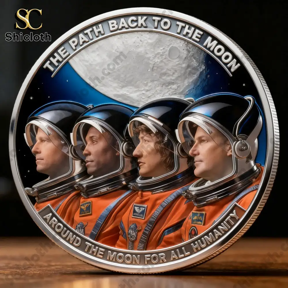 Artemis coin showing four astronauts looking toward the moon!