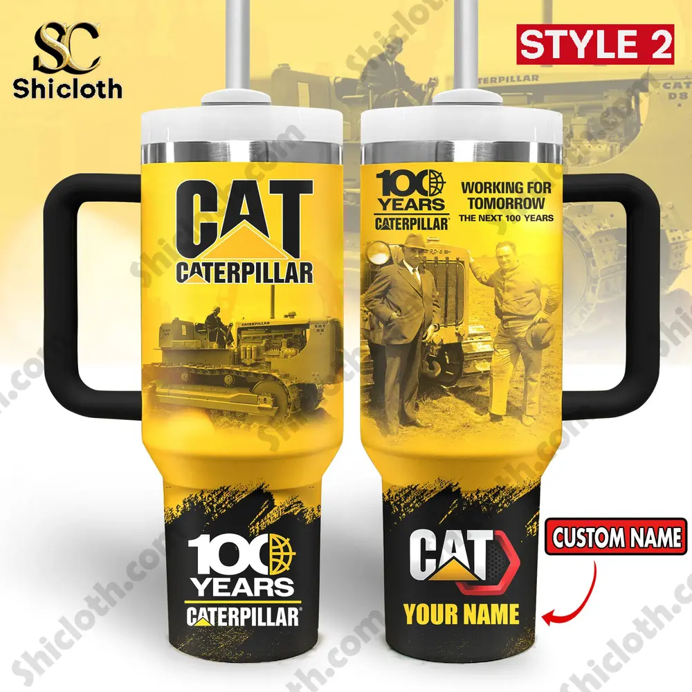 Caterpillar 100 Years Working For Tomorrow Custom Name Tumbler 3 Caterpillar 100 Years Working For Tomorrow Custom Name Tumbler - Image 3