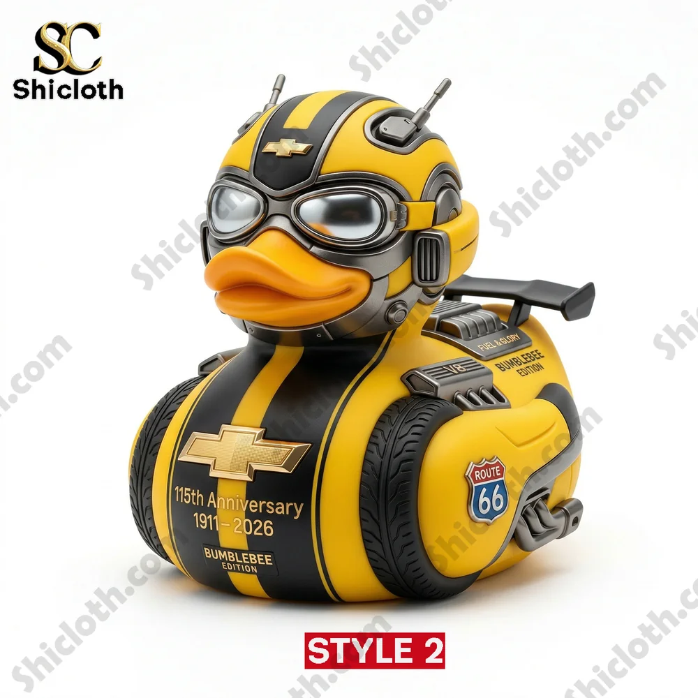 Chevrolet 115th Anniversary Edition Duck 3 Yellow bumblebee style rubber duck with racing details