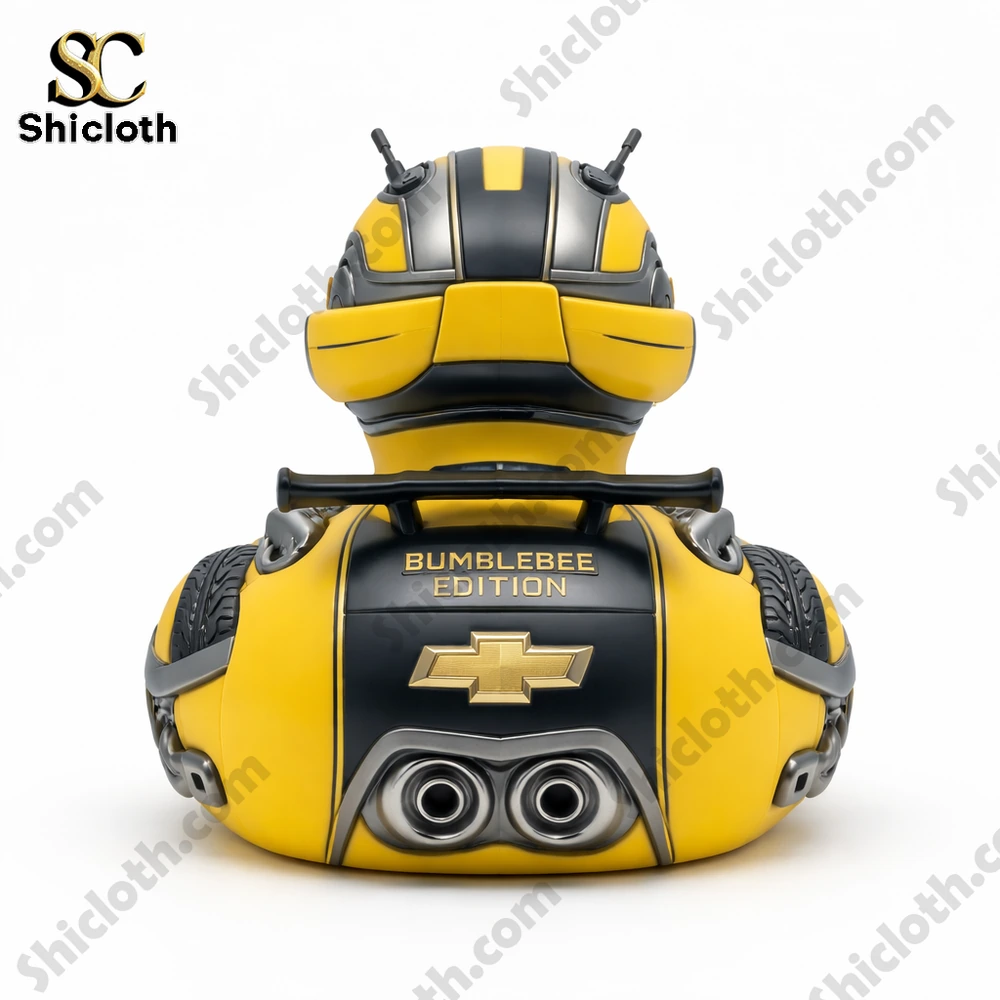 Chevrolet 115th Anniversary Edition Duck 4 Rear view of yellow racing duck with exhaust and spoiler