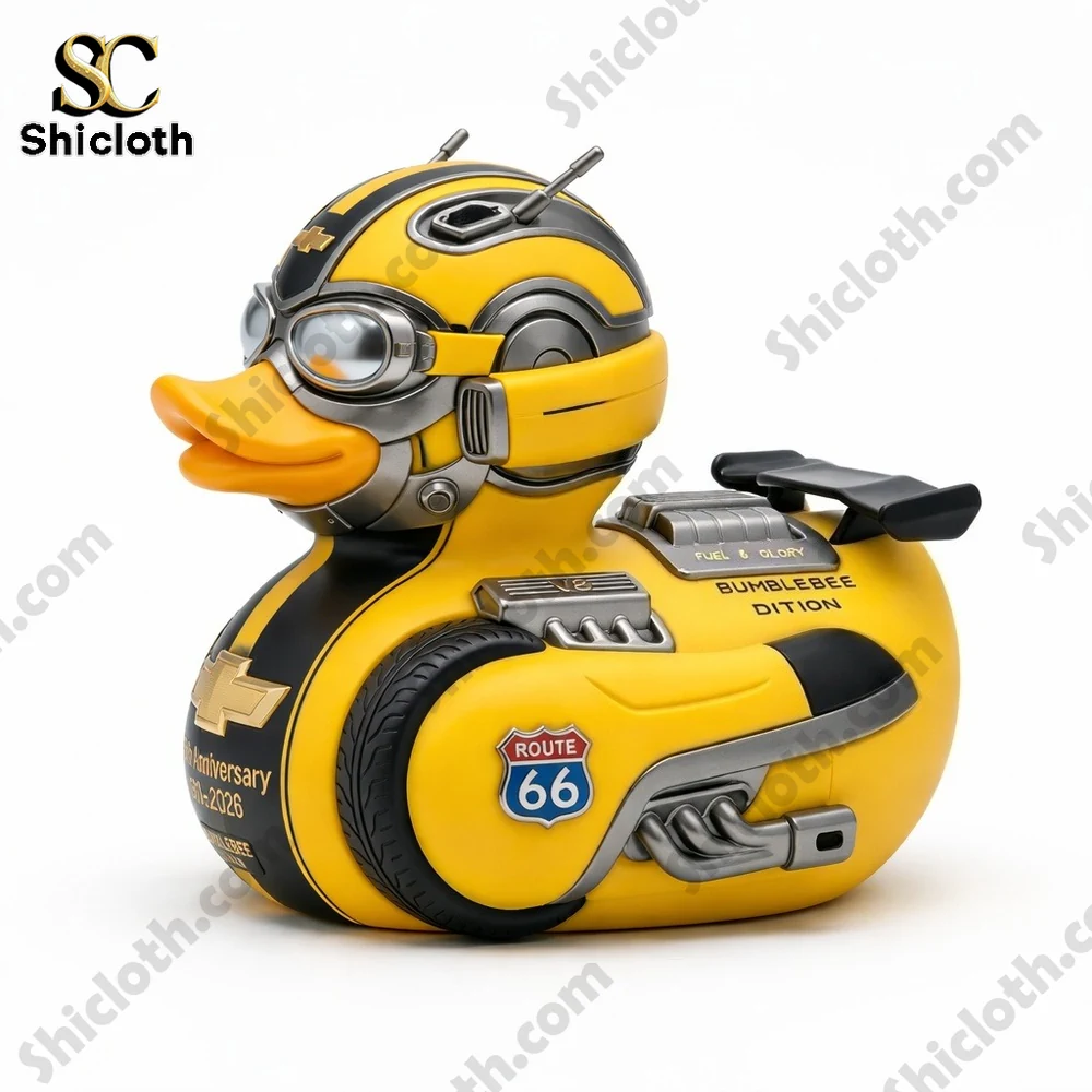 Chevrolet 115th Anniversary Edition Duck 5 Side view of yellow racing duck with route sixty six badge