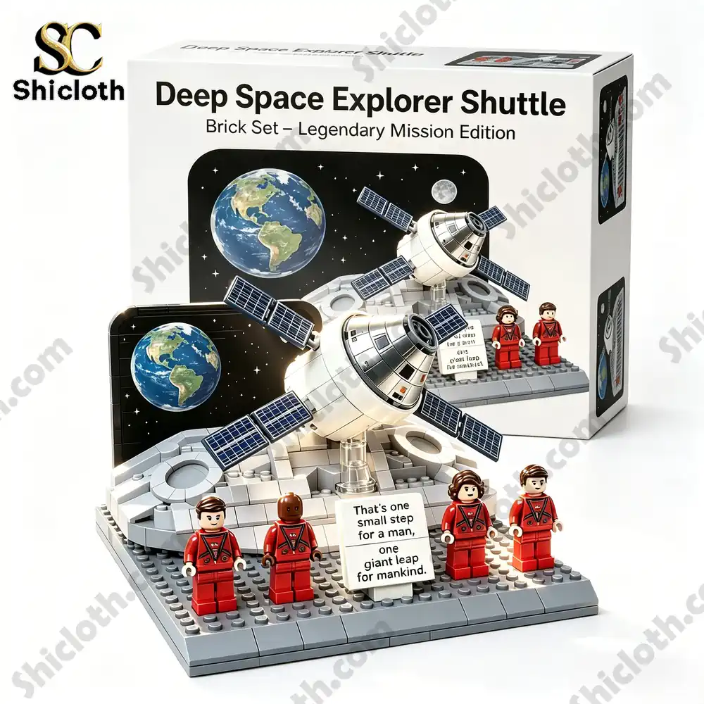Deep Space Explorer Shuttle Brick Set Legendary Mission Edition 5 space shuttle brick set box and model detailed view