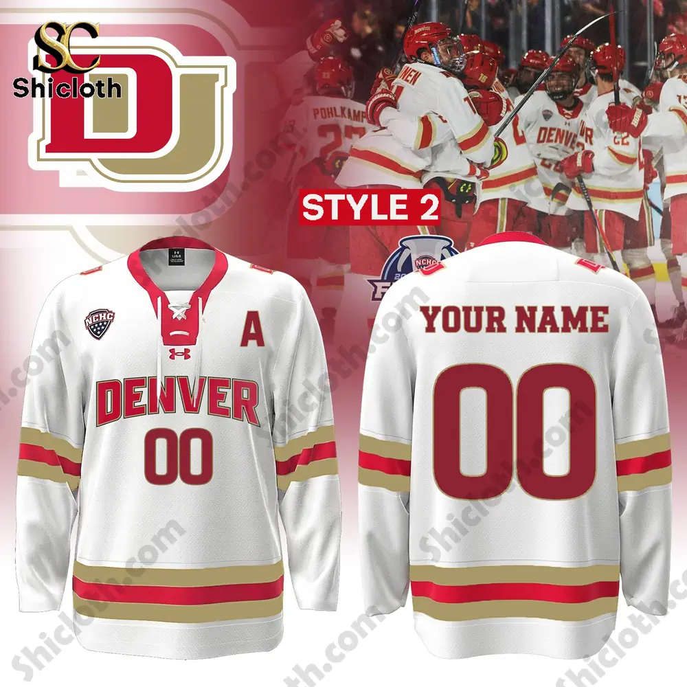Alternative view of Denver Pioneers Men's Hockey 2026 National Champions Hockey Jersey