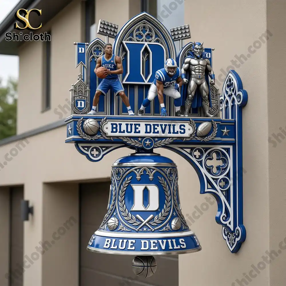 Guinness ESTD 1759 Commemorative Wall Bell 28 Blue Devils wall bell with players and mascot mounted on light wall!