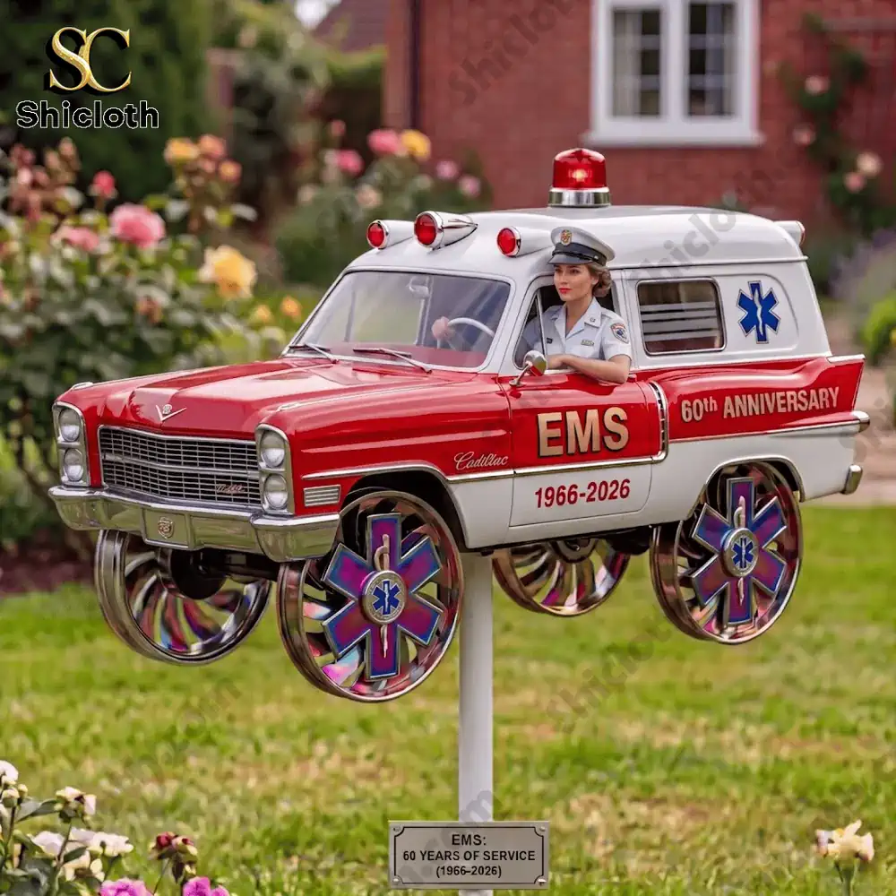 Alternative view of EMS 60th Anniversary Commemorative Rescue Garden Wind Spinner
