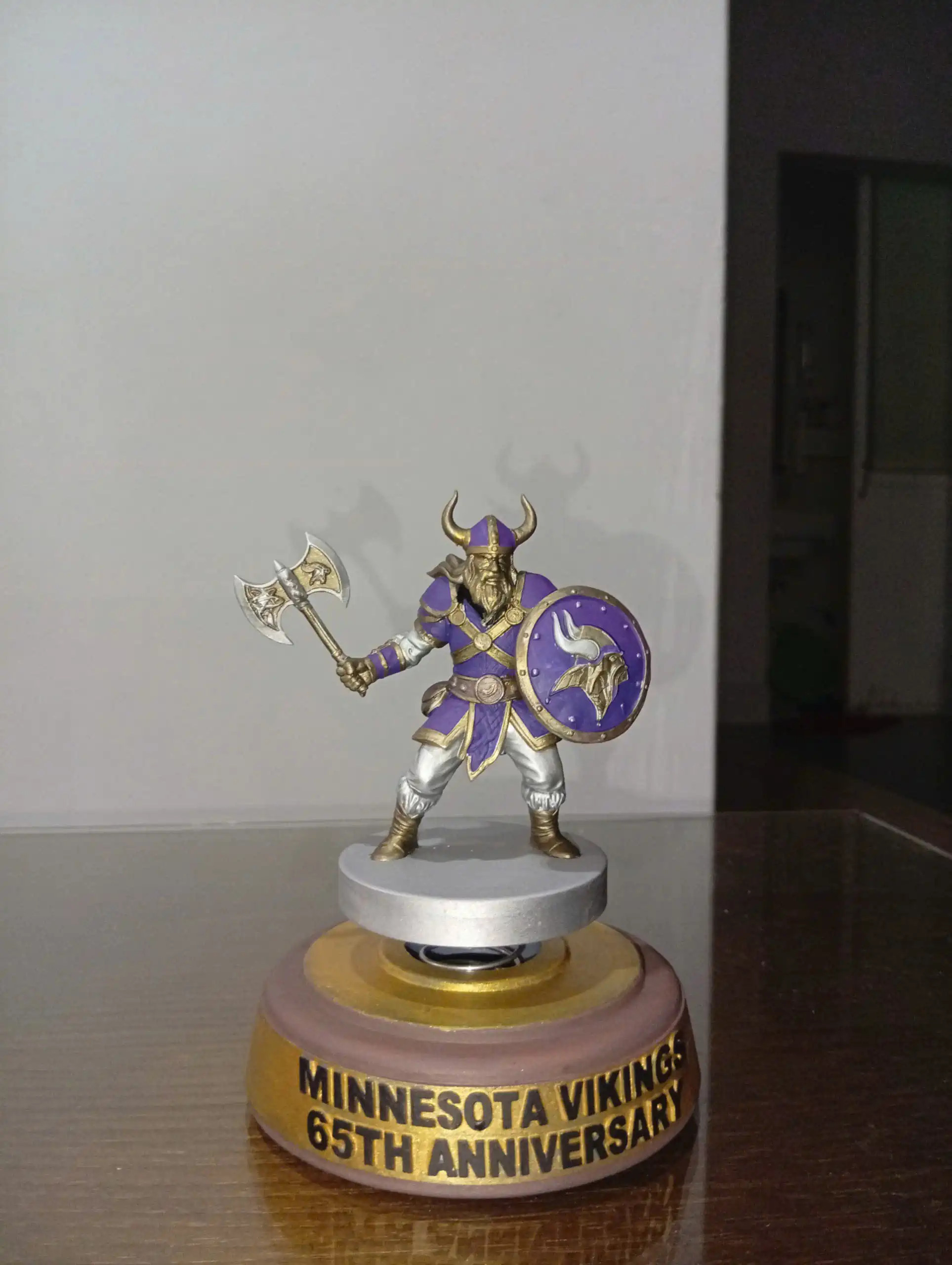 Minnesota Vikings Viking figurine front view on base!