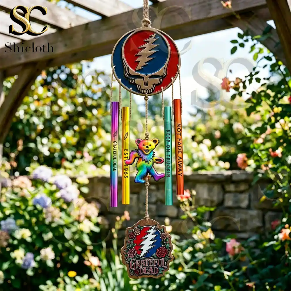 Alternative view of Grateful Dead Steal Your Face Wind Chime