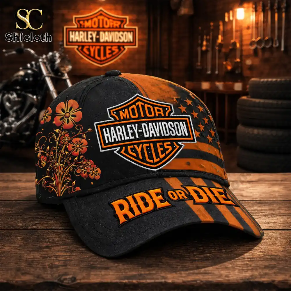 Harley Davidson Motor Cycles Ride Or Die Cap Hat