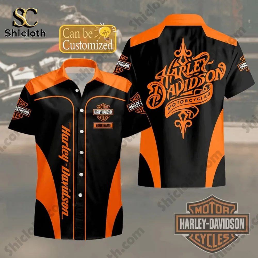 Alternative view of Harley-Davidson Motorcycles Personalized Button Shirt