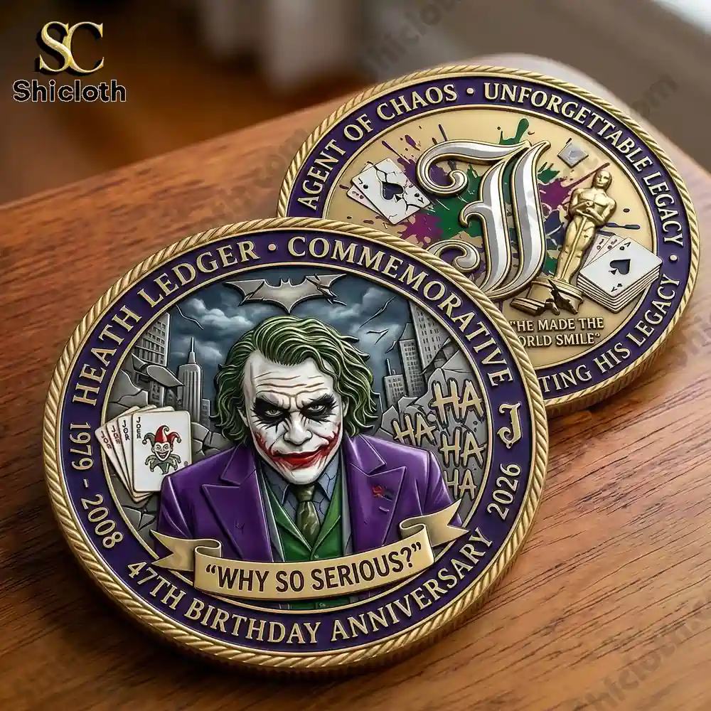 Alternative view of Heath Ledger Joker 47th Birthday Annivesary Commemorative Coin