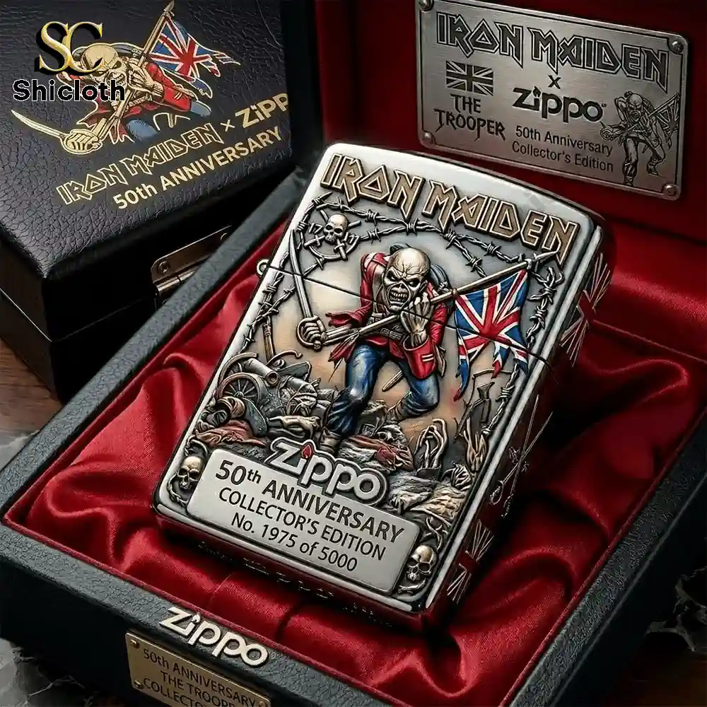 Alternative view of Iron Maiden 50Th Anniversary The Trooper Iron Maiden 3D Zippo Lighter