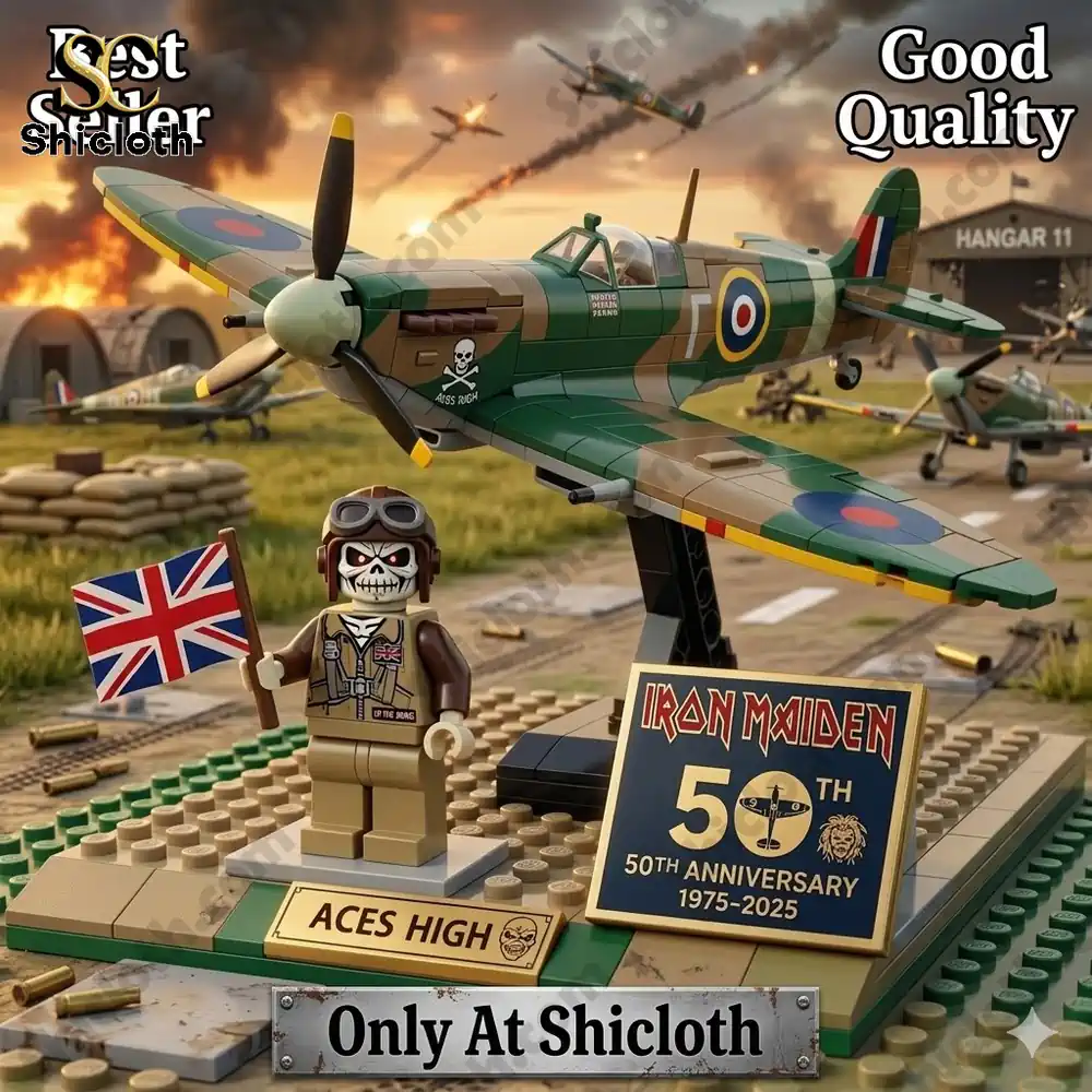 Iron Maiden 50th Anniversary The Aces High Spitfire Diorama Building Block Set