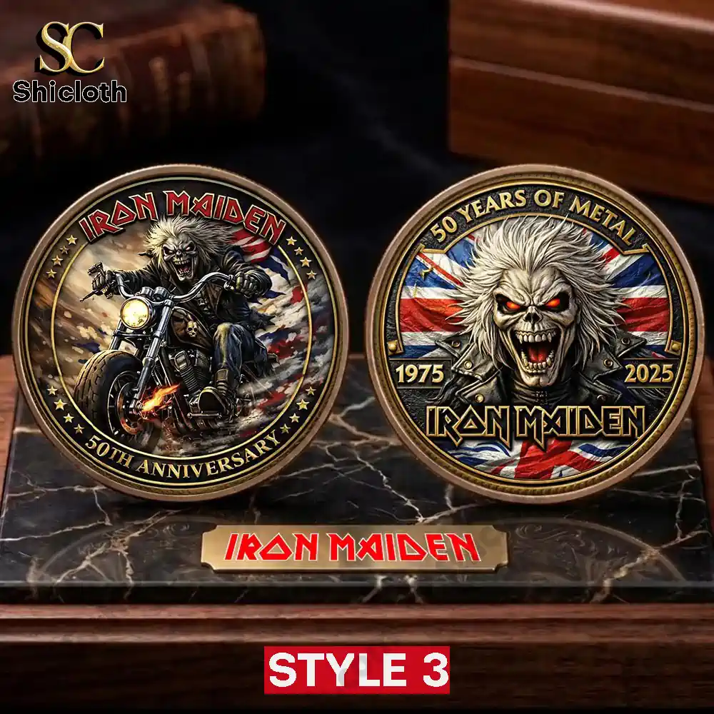 Alternative view of Iron Maiden Eddie 50th Anniversary Commemorative Limited Coin