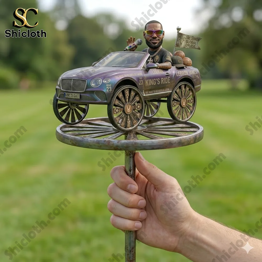 Luxury car wind spinner with basketball star figure on top!