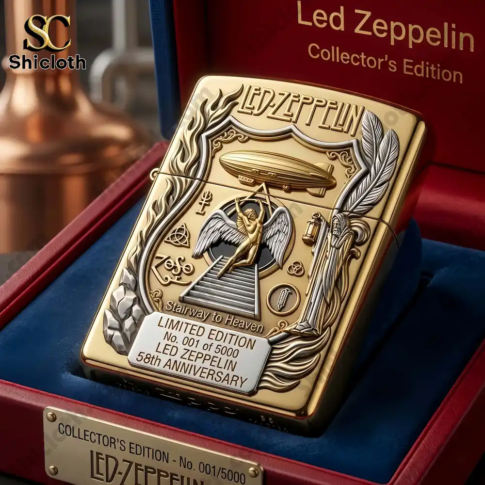 Alternative view of Led Zeppelin 58th Anniversary 3D Zippo Lighter
